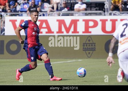 LaPresse/Alessandro Tocco 12. September 2021 Cagliari (Italien) Sport Soccer Cagliari Calcio vs Genua FC League A Tim 2021/2022 "Unipol Domus" Stadion&#xa0; im Bild:ANDREA CARBONI 44 (Cagliari Calcio) Stockfoto