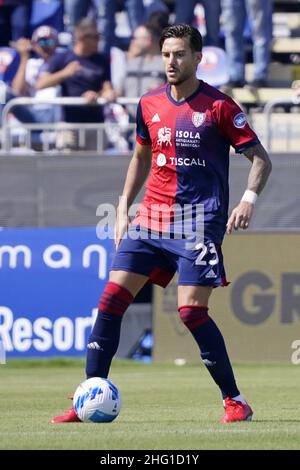 LaPresse/Alessandro Tocco 12. September 2021 Cagliari (Italien) Sport Soccer Cagliari Calcio vs Genua FC League A Tim 2021/2022 "Unipol Domus" Stadion&#xa0; im Bild:LUCA CEPPITELLI 23 (Cagliari Calcio) Stockfoto