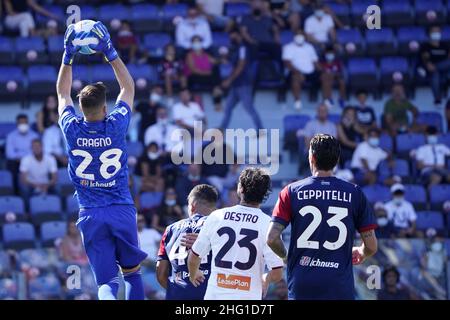 LaPresse/Alessandro Tocco 12. September 2021 Cagliari (Italien) Sport Soccer Cagliari Calcio vs Genua FC League A Tim 2021/2022 "Unipol Domus" Stadion&#xa0; im Bild:ALESSIO CRAGNO 28 (Cagliari Calcio) Stockfoto