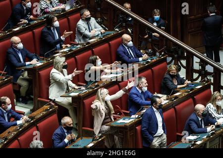 Roberto Monaldo / LaPresse 15-09-2021 Abgeordnetenkammer Rom (Italien) - Bericht von Innenministerin Luciana Lamorgese über die Rave-Party in Mezzano Stockfoto