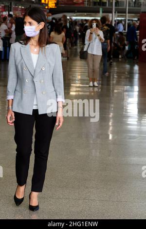 Mauro Scrobogna /LaPresse September 17, 2021  Rom, Italien Nachrichten Wiedereröffnung des Zentralmarktes in Rom, Besuch des Bürgermeisters auf dem Foto: Der Bürgermeister von Rom Virginia Raggi besucht die Baustellen von Rom Termini und den Zentralmarkt in Rom Stockfoto