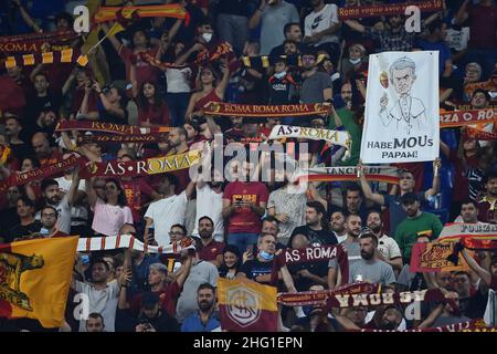 Alfredo Falcone / LaPresse 16. September 2021 Rom, Italien Sport Soccer Roma - CSKA Sofia - Europa Conference League 2021/2022 - Olympiastadion von Rom im Bild:Unterstützer Stockfoto