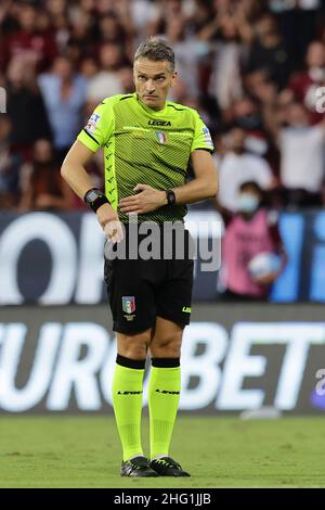 Alessandro Garofalo/LaPresse 22. September 2021 Salerno, Italien Sportfußball Salernitana vs Hellas Verona - Italienische Fußballmeisterschaft Liga A 2021/2022 - Arechi Stadion. Im Bild: Massimiliano Irrati Schiedsrichter Stockfoto