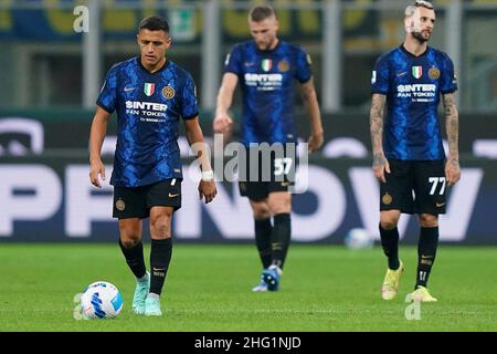 Spada/LaPresse 25. September 2021 - Mailand,Italien Sport, Soccer Inter vs Atalanta - Italienische Serie A Fußballmeisterschaft 2021/2022 - San Siro Stadion auf dem Foto Alexis Sanchez Stockfoto