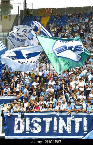 Fabrizio Corragetti / LaPresse 26st. September 2021 Rom, Italien Sportfußball SS Lazio vs AS Roma - Italienische Fußballmeisterschaft League A Tim 2021/2022 - Olympiastadion im Bild: Fans von Lazio Stockfoto