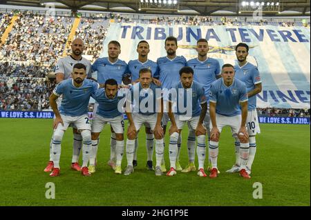 Fabrizio Corragetti / LaPresse 26st. September 2021 Rom, Italien Sportfußball SS Lazio vs AS Roma - Italienische Fußballmeisterschaft League A Tim 2021/2022 - Olimpico-Stadion im Bild: Lazio-Team Stockfoto