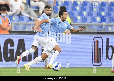 Fabrizio Corragetti / LaPresse 26st. September 2021 Rom, Italien Sportfußball SS Lazio vs AS Roma - Italienische Fußballmeisterschaft League A Tim 2021/2022 - Olympiastadion im Bild: Pedro (SS Lazio) Stockfoto