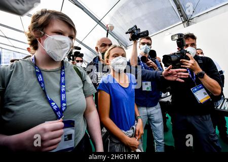 Claudio Furlan/LaPresse September 28, 2021 Milano , Italy News Ankunft der Umweltaktivistin Greta Thunberg auf der Konferenz Youth4Climate Stockfoto