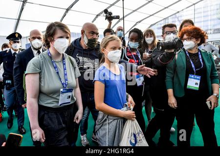 Claudio Furlan/LaPresse September 28, 2021 Milano , Italy News Ankunft der Umweltaktivistin Greta Thunberg auf der Konferenz Youth4Climate Stockfoto