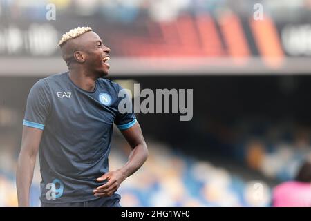 Alessandro Garofalo/LaPresse 30. September 2020 Neapel, Italien Fußballsport Napoli vs Spartak Mosca - Europa League 2021/2022 - Stadion Diego Armando Maradona. Im Bild: Victor Osimhen (SSC Napoli); Stockfoto