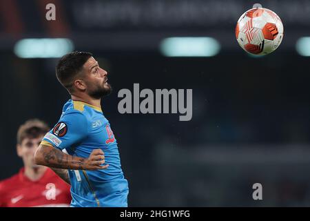 Alessandro Garofalo/LaPresse 30. September 2020 Neapel, Italien Fußballsport Napoli vs Spartak Mosca - Europa League 2021/2022 - Stadion Diego Armando Maradona. Im Bild: Lorenzo Insigne (SSC Napoli); Stockfoto