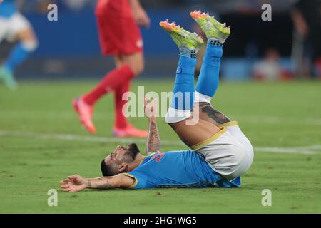 Alessandro Garofalo/LaPresse 30. September 2020 Neapel, Italien Fußballsport Napoli vs Spartak Mosca - Europa League 2021/2022 - Stadion Diego Armando Maradona. Im Bild: Lorenzo Insigne (SSC Napoli); Stockfoto