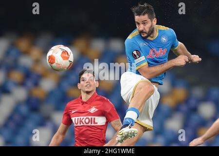 Alessandro Garofalo/LaPresse 30. September 2020 Neapel, Italien Fußballsport Napoli vs Spartak Mosca - Europa League 2021/2022 - Stadion Diego Armando Maradona. Im Bild: Konstantinos Manolis (SSC Napoli); Stockfoto