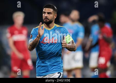 Alessandro Garofalo/LaPresse 30. September 2020 Neapel, Italien Fußballsport Napoli vs Spartak Mosca - Europa League 2021/2022 - Stadion Diego Armando Maradona. Im Bild: Lorenzo Insigne (SSC Napoli); Stockfoto