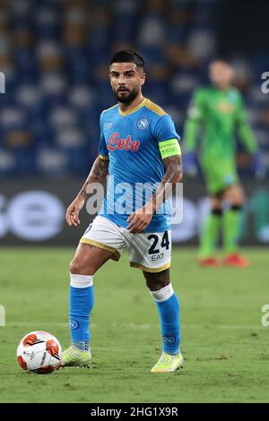Alessandro Garofalo/LaPresse 30. September 2020 Neapel, Italien Fußballsport Napoli vs Spartak Mosca - Europa League 2021/2022 - Stadion Diego Armando Maradona. Im Bild: Lorenzo Insigne (SSC Napoli); Stockfoto