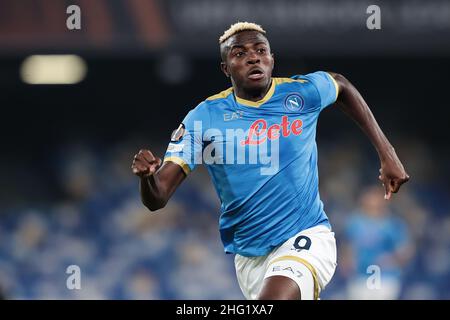 Alessandro Garofalo/LaPresse 30. September 2020 Neapel, Italien Fußballsport Napoli vs Spartak Mosca - Europa League 2021/2022 - Stadion Diego Armando Maradona. Im Bild: Victor Osimhen (SSC Napoli); Stockfoto