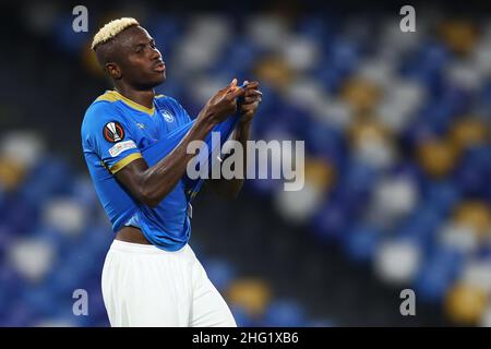 Alessandro Garofalo/LaPresse 30. September 2020 Neapel, Italien Fußballsport Napoli vs Spartak Mosca - Europa League 2021/2022 - Stadion Diego Armando Maradona. Im Bild: Victor Osimhen (SSC Napoli); Stockfoto