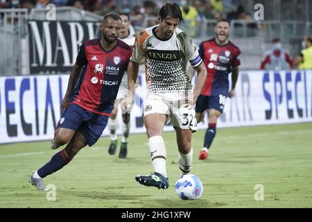 LaPresse/Alessandro Tocco 1. Oktober 2021 Cagliari (Italien) Sport Soccer Cagliari Calcio vs Venezia FC League A Tim 2021/2022 "Unipol Domus" Stadion&#xa0; im Bild: -v32 Stockfoto