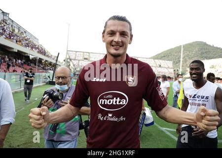 Alessandro Garofalo/LaPresse 02. Oktober 2021 Salerno, Italien Sportfußball Salernitana vs Genua - Italienische Fußballmeisterschaft Liga A 2021/2022 - Arechi Stadion. Im Bild: Milan Djuric (US Salernitana 1919); Stockfoto