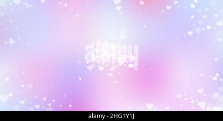 Weißes Herz liebt Konfettis. Valentinstag Explosion künstlerischen Hintergrund. Fallende transparente Herzen Konfetti auf zärtlichen Hintergrund. Reizvoller Vektor Stock Vektor