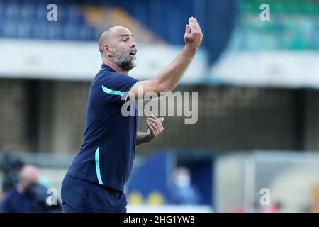 Paola Garbuio/LaPresse 03. Oktober 2021 - Verona, Italien Sport, Soccer Hellas Verona vs Spezia - Italienische Serie A Fußballmeisterschaft 2021/2022 - Marcantonio Bentegodi Stadion. Auf dem Foto: igor tudor Stockfoto