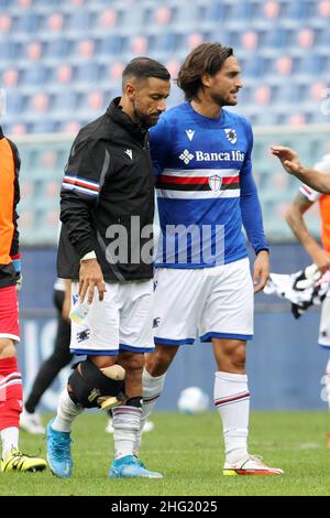 Foto Tano Pecoraro/LaPresse 03 Ottobre 2021 - Genua, Italia Sport, CalcioSampdoria vs Udinese - Campionato italiano di calcio Serie A Tim 2021/2022 - Stadio Luigi FerrarisNella foto: QuagliarellaPhoto Tano Pecoraro/LaPresse 03. Oktober 2021 - Genua, Italien Sport, Fußball Sampdoria vs Udinese - Italienische Serie A Fußballmeisterschaft 2021/2022 - Luigi Ferraris StadiumAuf dem Foto: quagliarella Stockfoto