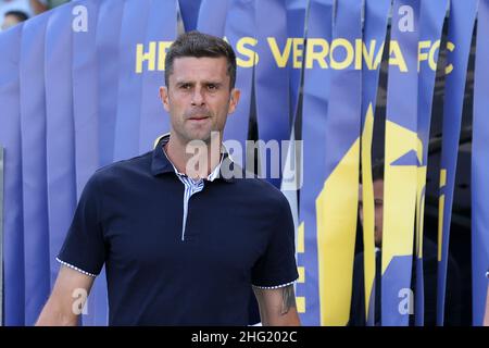 Paola Garbuio/LaPresse 03. Oktober 2021 - Verona, Italien Sport, Soccer Hellas Verona vs Spezia - Italienische Serie A Fußballmeisterschaft 2021/2022 - Marcantonio Bentegodi Stadion. Auf dem Foto: thiago motta Stockfoto