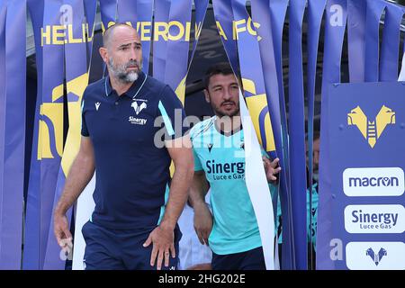 Paola Garbuio/LaPresse 03. Oktober 2021 - Verona, Italien Sport, Soccer Hellas Verona vs Spezia - Italienische Serie A Fußballmeisterschaft 2021/2022 - Marcantonio Bentegodi Stadion. Auf dem Foto: igor tudor Stockfoto