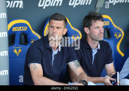 Paola Garbuio/LaPresse 03. Oktober 2021 - Verona, Italien Sport, Soccer Hellas Verona vs Spezia - Italienische Serie A Fußballmeisterschaft 2021/2022 - Marcantonio Bentegodi Stadion. Auf dem Foto: thiago motta Stockfoto