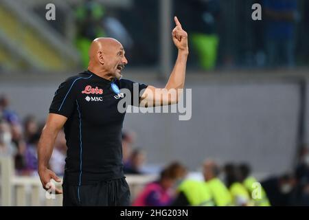 Foto Alfredo Falcone / LaPresse 03 Ottobre 2021 Firenzone, Italia Sport Calcio Fiorentina - Napoli - Campionato di Calcio Serie A 2021/2022 - Stadio Artemio Franchi di Firenzone Nella foto: luciano spalletti Foto Alfredo Falcone / LaPresse 03. Oktober 2021 Florenz, Italien Sport Soccer Fiorentina - Neapel - Italienische Fußball-Liga A 2021/2022 - Artemio Franchi Stadion von Florenz im Bild: luciano spalletti Stockfoto