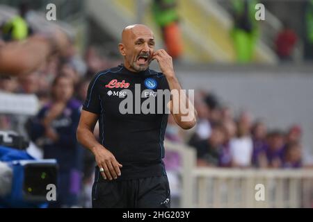 Foto Alfredo Falcone / LaPresse 03 Ottobre 2021 Firenzone, Italia Sport Calcio Fiorentina - Napoli - Campionato di Calcio Serie A 2021/2022 - Stadio Artemio Franchi di Firenzone Nella foto: luciano spalletti Foto Alfredo Falcone / LaPresse 03. Oktober 2021 Florenz, Italien Sport Soccer Fiorentina - Neapel - Italienische Fußball-Liga A 2021/2022 - Artemio Franchi Stadion von Florenz im Bild: luciano spalletti Stockfoto