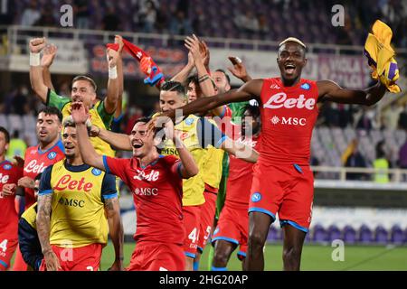 Foto Alfredo Falcone / LaPresse03 Ottobre 2021 FirenzeSport CalcioFiorentina - Napoli - Campionato di Calcio Serie A 2021/2022 - Stadio Artemio Franchi di FirenzeNella foto: OsimhenFoto Alfredo Falcone / LaPresse03. Oktober 2021 Florenz, ItalienSport SoccerFiorentina - Neapel - Italienische Fußball-Liga A 2021/2022 - Artemio Franchi Stadion von FlorenceIm Bild: Osimhen Stockfoto