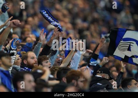 Spada/LaPresse 03. Oktober 2021 - Bergamo ,Italy Sport, Soccer Atalanta vs AC Mailand - Italianische Serie A Fußballmeisterschaft 2021/2022 - Gebis Stadion auf dem Foto: atalanta Anhänger Stockfoto