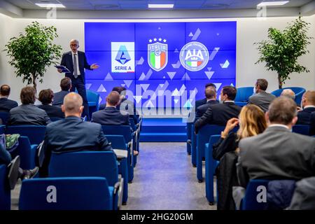 Claudio Furlan/LaPresse 04-10-2021 Lissone - Italien News Präsentation des Var IBC Centers der Serie A League Stockfoto