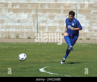 Diego Sinagra bekannt als Diego Maradona, Sohn von Diego Armando Maradona spielt bei einem Wohltätigkeitsfußballspiel in san giovanni rotondo, Italien Stockfoto