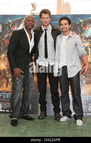Tyrese Gibson, Josh Duhamel und Ramon Rodriguez bei der Premiere von Transformers: Revenge of the Fallen, Rom. Stockfoto