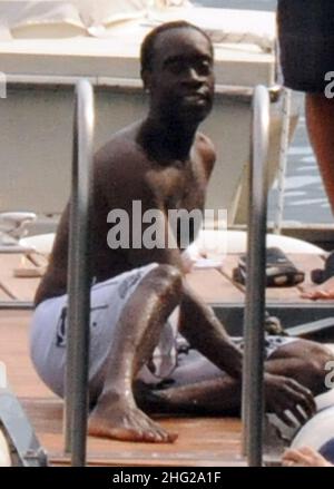 Don Cheadle und seine Familie zu Gast in George Clooney's Villa Oleondra, in Laglio, Comer See, Italien. Stockfoto