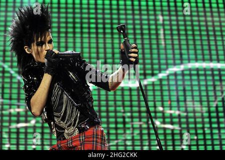 Tokyo Hotelsänger Bill Kaulitz beim Coca-Cola Live@MTV das Sommersongkonzert in Rom Stockfoto