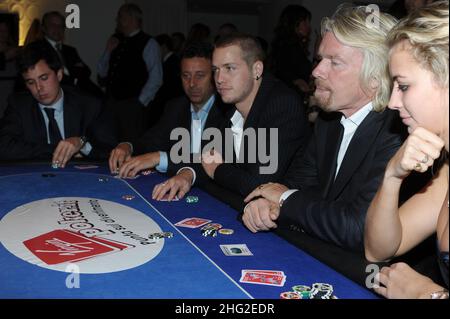 Richard Branson mit Tochter Holly und Sohn Sam bei der Virgin Games Charity Gala in Mailand, Italien Stockfoto