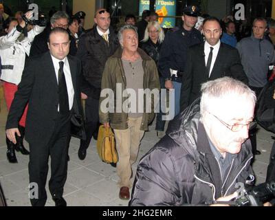 Dustin Hoffman sah die Ankunft am Flughafen, Italien. Stockfoto