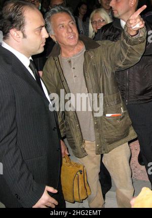 Dustin Hoffman sah die Ankunft am Flughafen, Italien. Stockfoto