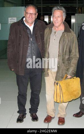 Dustin Hoffman sah die Ankunft am Flughafen, Italien. Stockfoto