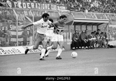 Sampdoria's Roberto Mancini in Aktion Stockfoto