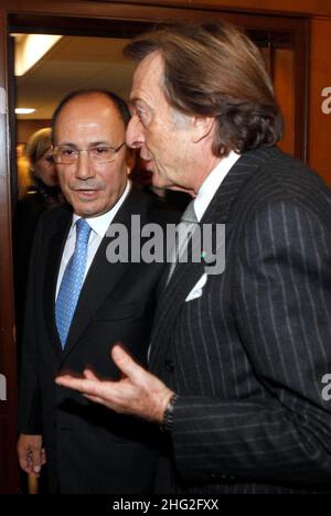 Luca Cordero Di Montezemolo FIAT Präsident, der Senatssprecher Renato Schifani Stockfoto