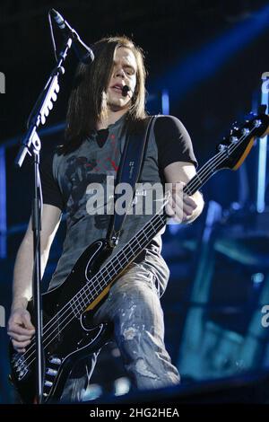 Tokio Hotel treten während der „Welcome to Humanoid City“-Tour, Padova Italien, auf. Stockfoto
