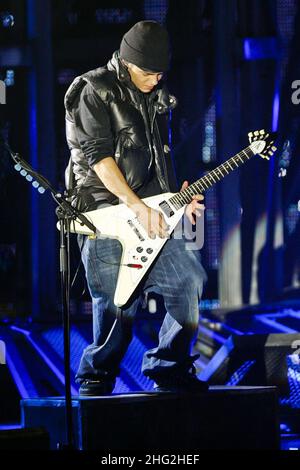Tokio Hotel treten während der „Welcome to Humanoid City“-Tour, Padova Italien, auf. Stockfoto