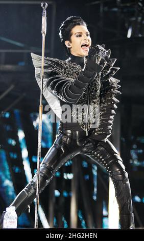 Tokio Hotel treten während der „Welcome to Humanoid City“-Tour, Padova Italien, auf. Stockfoto