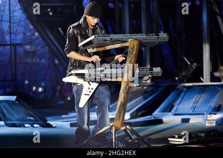 Tokio Hotel treten während der „Welcome to Humanoid City“-Tour, Padova Italien, auf. Stockfoto