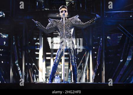 Tokio Hotel treten während der „Welcome to Humanoid City“-Tour, Padova Italien, auf. Stockfoto