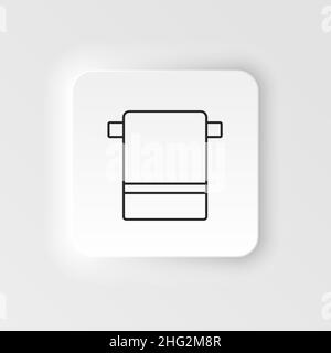 Badetuch, Symbol für Strandtuch. Einfache Elementdarstellung natürliches Konzept. Badetuch, Symbol für Strandtuch. Vektorsymbol im Neumorphen-Stil auf weißem Hintergrund Stock Vektor